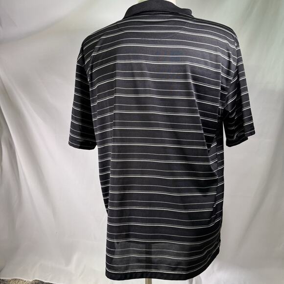 PGA Tour Black and Cream Striped Polo Shirt Size 2XL - Picture 3 of 8